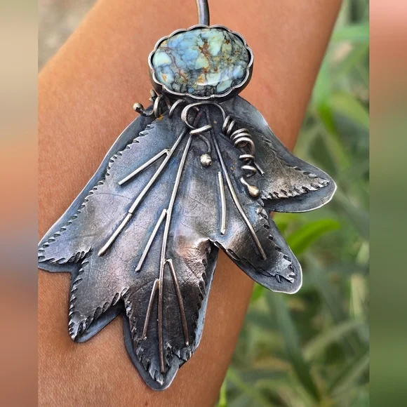 Artisan ART IN MOTION heavy high-grade 7 dwarfs variscite 925 sterling silver - Picture 9 of 17